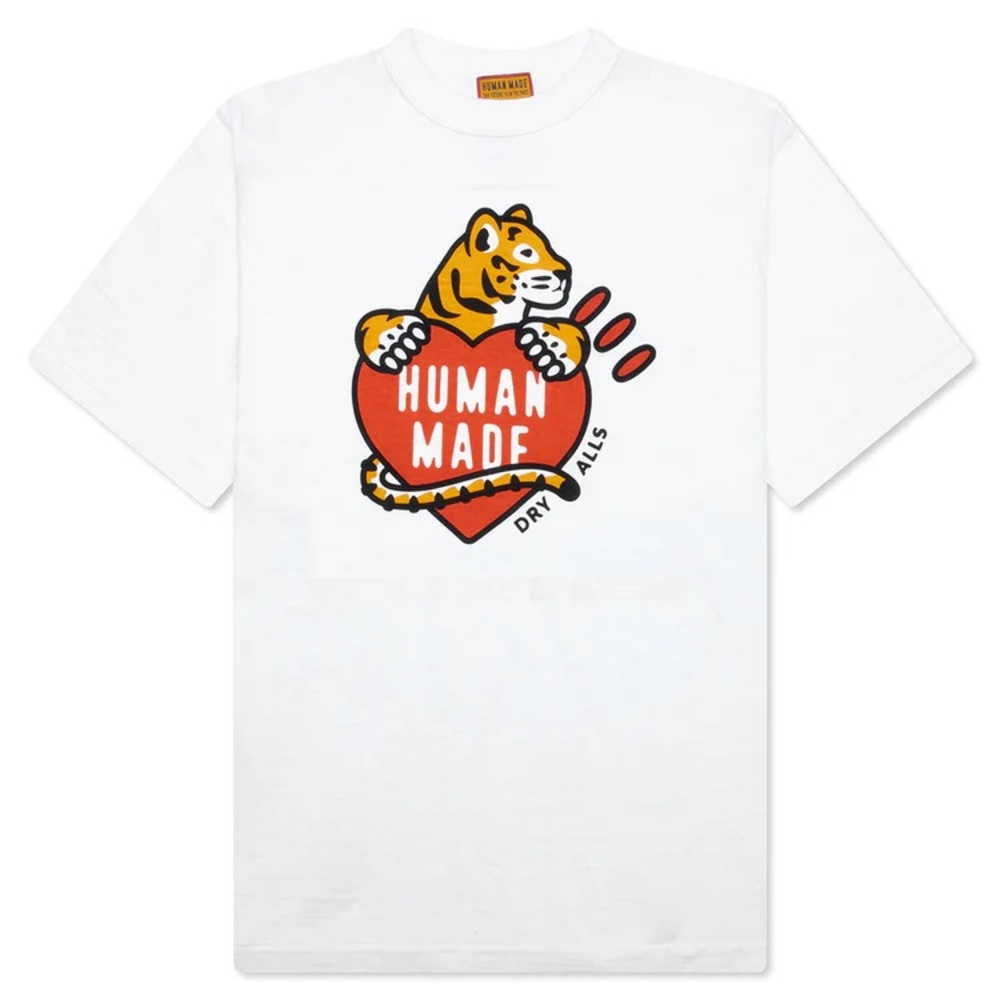 NEW Human Made White Tiger Heart T-Shirt Size XL